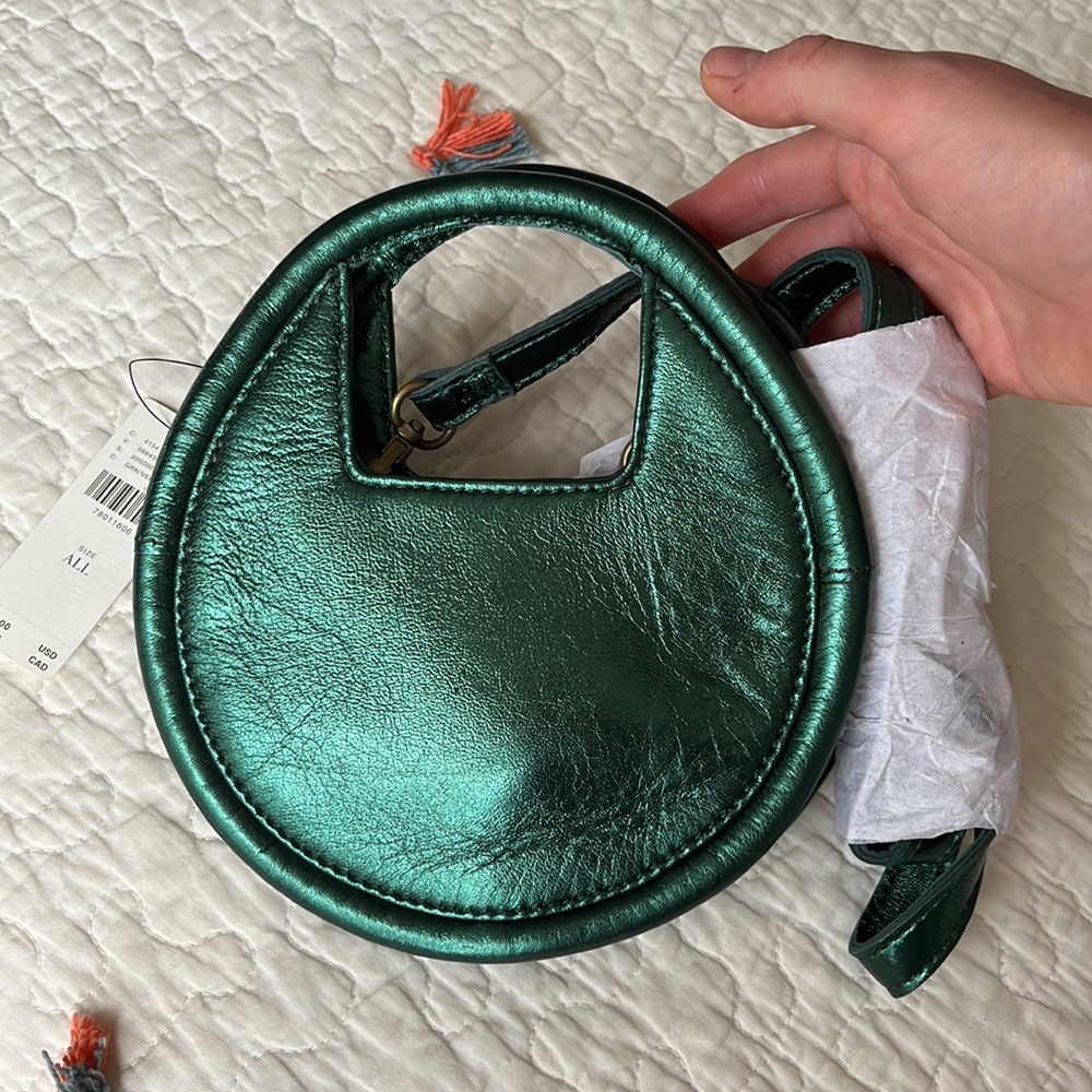 By Anthro Mini Circle Crossbody Bag in Green NWT - Picture 6 of 7